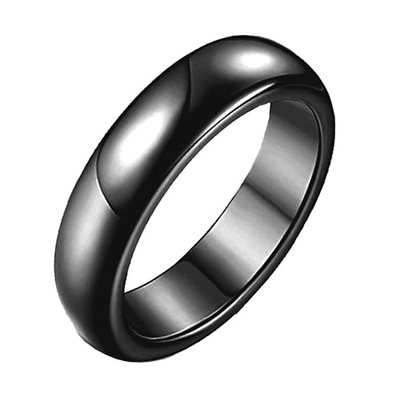 Hematite Ring Unisex6T Flat Ring Street Stall Wholesale Small Gift Simple Couple Rings