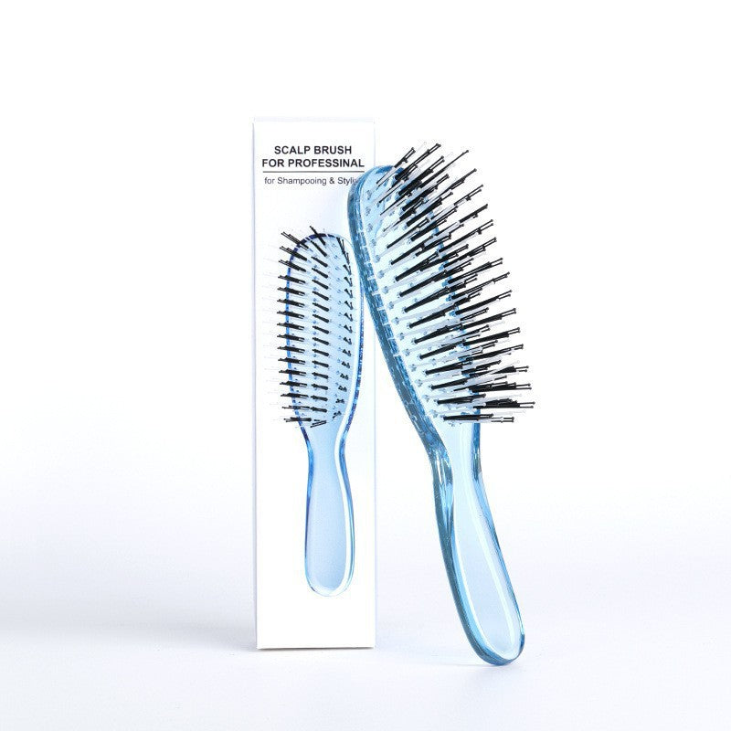 Cross-Border Meridian Fluffy Scalp Cleaning Care Comb High Low Comb Teeth Dry Wet Dual-Use Smooth Hair Fine Needle Electroplated Massage Comb