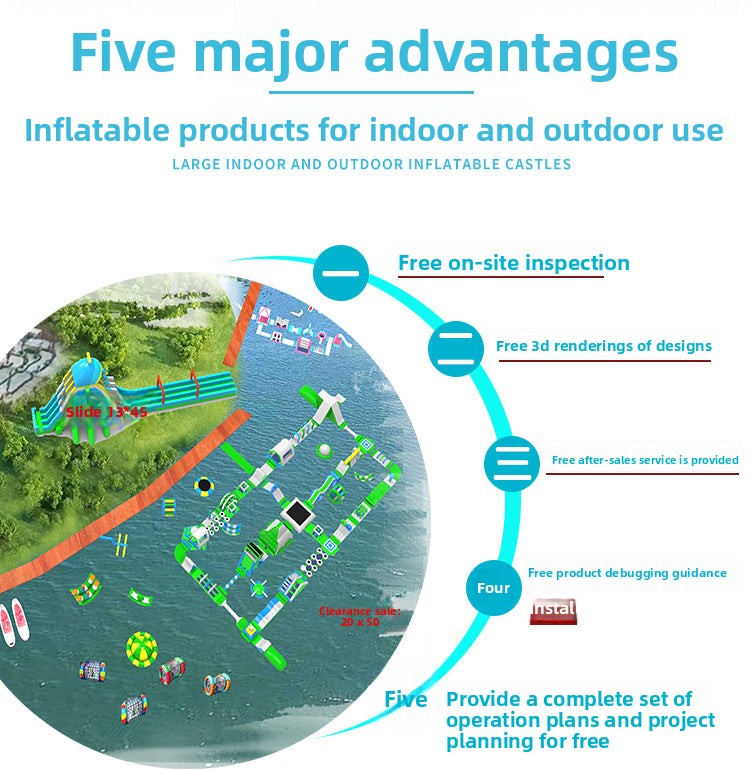 Inflatable Water Challenge Pool Swimming Pool Amusement Park Manufacturer Slide Combo Frame Outdoor Water Fun