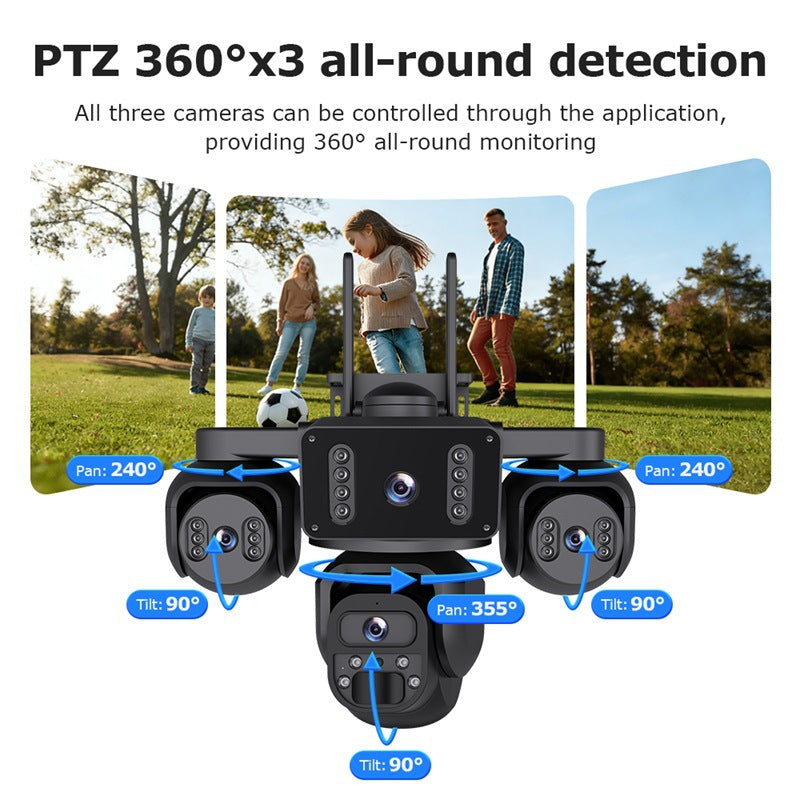 AOV Solar Monitoring HD Four-eye Solar Surveillance Camera Outdoor24Hourly Real-Time Monitoring