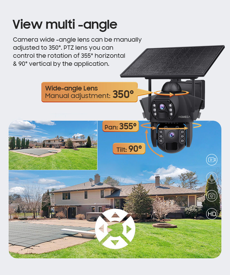New Products from Manufacturers AOV Solar-powered Camera6MP High Definition Full Color Low Power Consumption4G Dual Camera Dual Screen