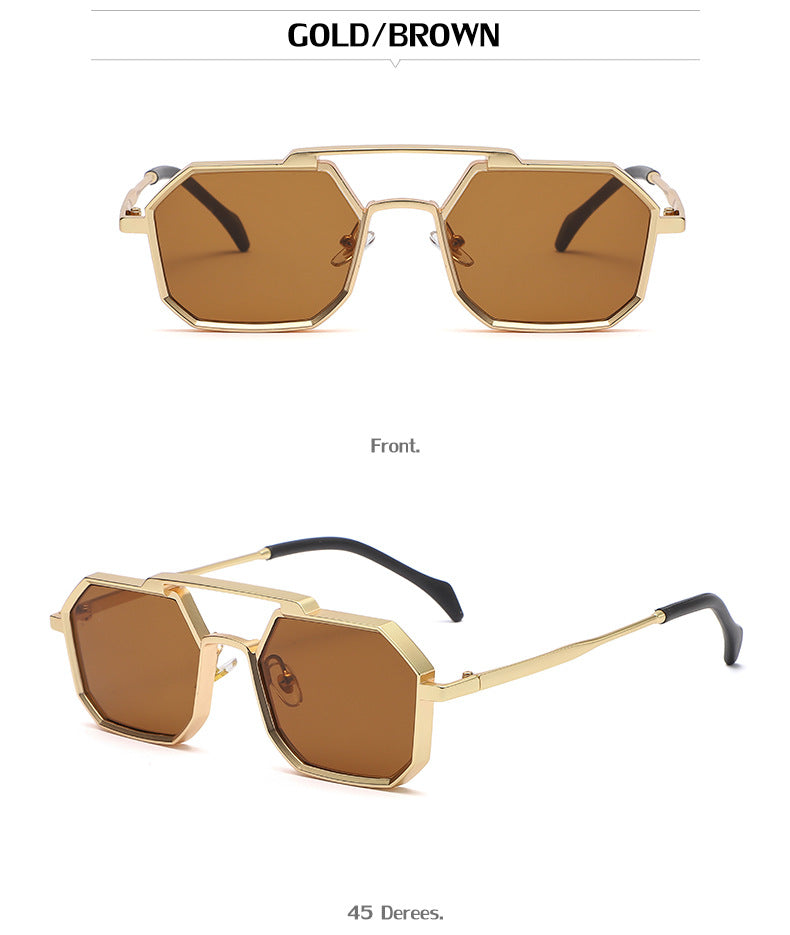 New European and American Steampunk Style Sunglasses for Men, Polygonal Small Frame Sunglasses for Women, Trendy sunglasses Wholesale