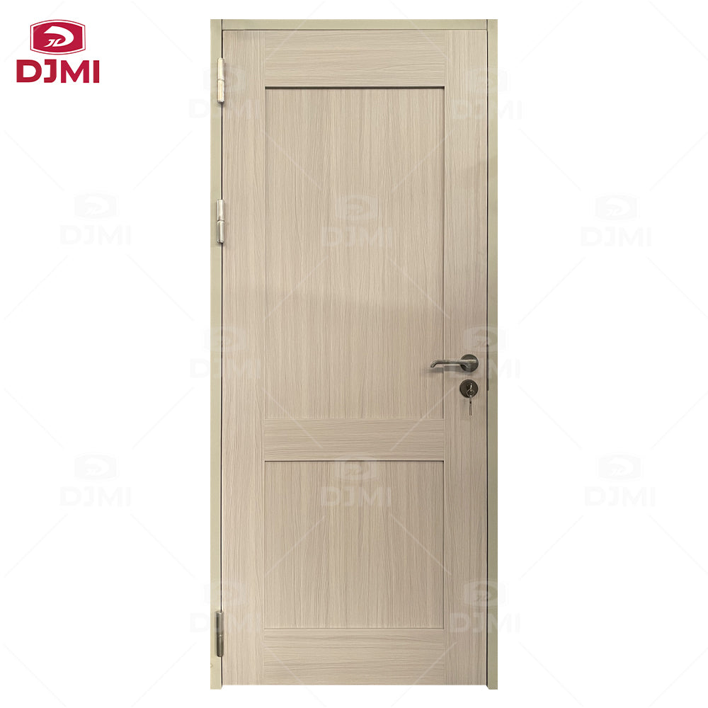 China Top Manufacturer Contemporary Internal Steel Jamb Mdf Filling Wood Grain Veneer Hinge Wooden Door for Houses Interior