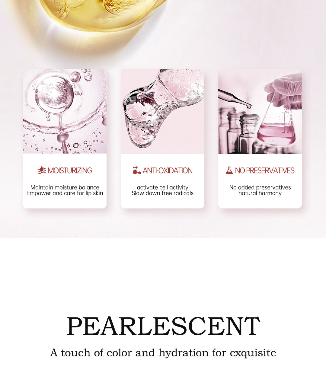 Specially designed for makeup, non-smudging, non-stick cup lipstick, pearlescent moisturizing lipstick, pearlescent nourishing moisturizing color-changing lip balm