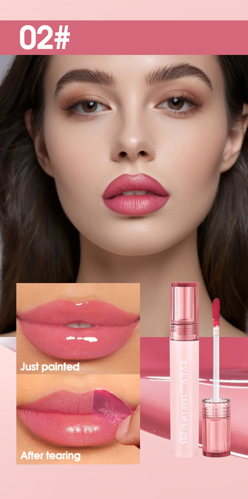 Makeup Peel-off Lip Glaze Nude Color Lip Gloss Pen Film-forming Waterproof Long-lasting Non-stick Cup Full Supply