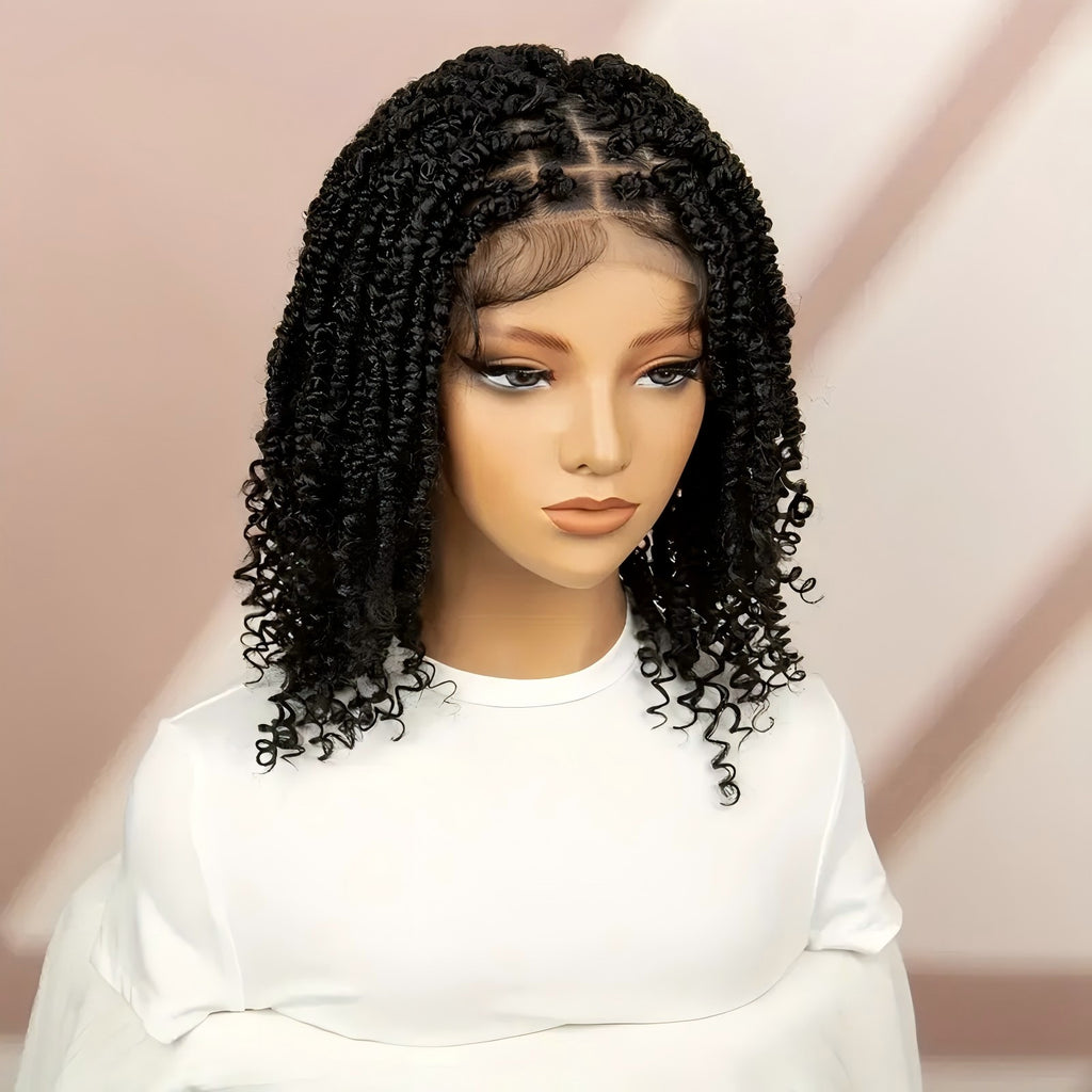 European and American Cross-Border African Small Curly Hair Women's Curly Hair Headband High-Temperature Fiber Short Curly Full Lace Full Wig