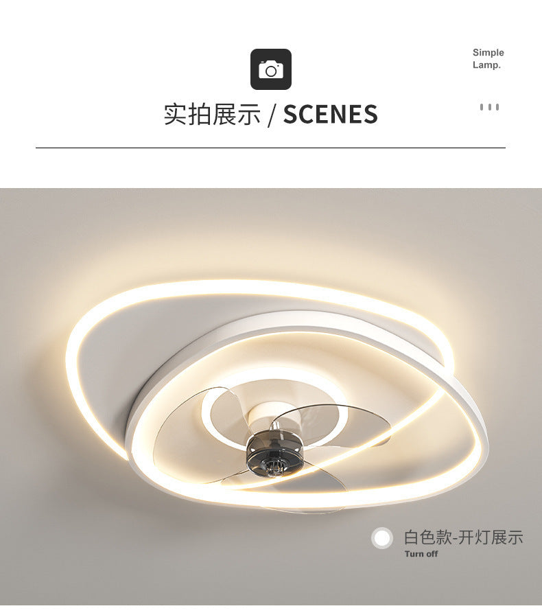 Modern Minimalist Bedroom Shaking Head Fan Light Integrated Children's Room Ceiling Light Silent Living Room Dining Room Zhongshan Lighting