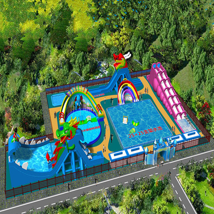 Inflatable Water Park Slide Equipment Manufacturer Elephant Panda Combination Large Frame Swimming Pool Children's Amusement