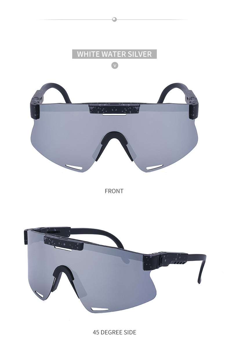 New European and American Style Colorful Outdoor Cycling Windproof Sunglasses for Men and Women Integrated Sports Sun Protection Sunglasses
