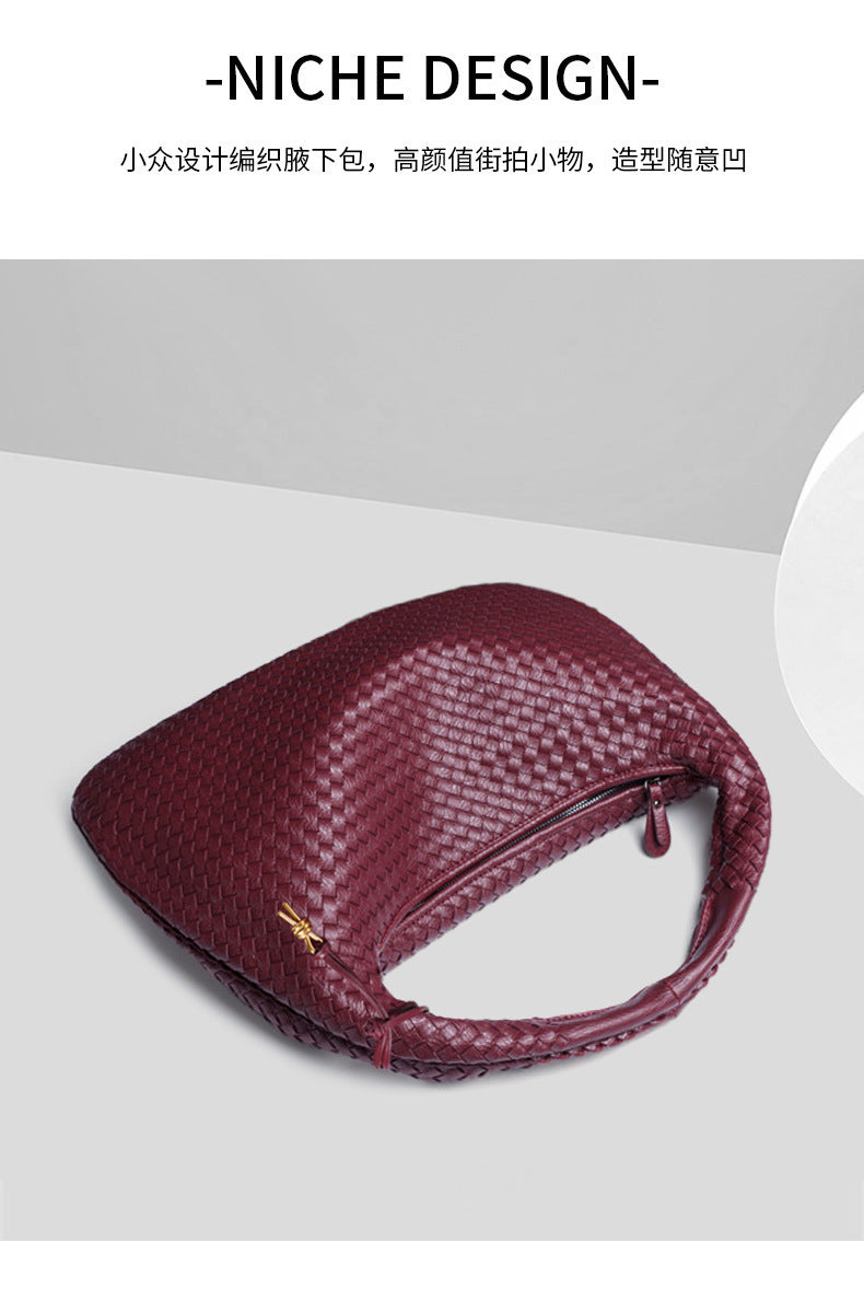 AliExpress Handmade Woven Women's Bag Large Capacity Handbag Korean Style Commuting Casual Manufacturer Wholesale