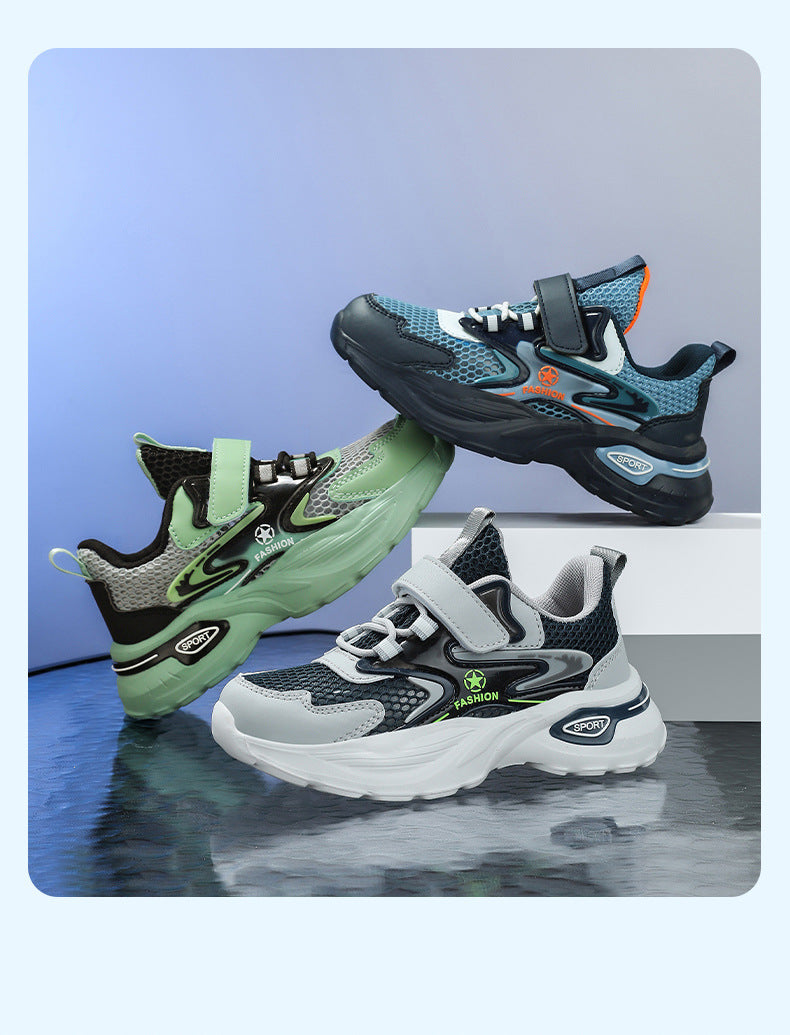 Children's casual shoes breathable single mesh fashion children's shoes2025Spring new style soft sole non-slip wear-resistant elementary school student sneakers