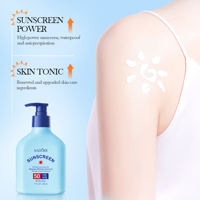 Sunscreen SADOER Hydrating, moisturizing, whitening, refreshing, UV protection sunscreen lotion for cross-border foreign trade wholesale