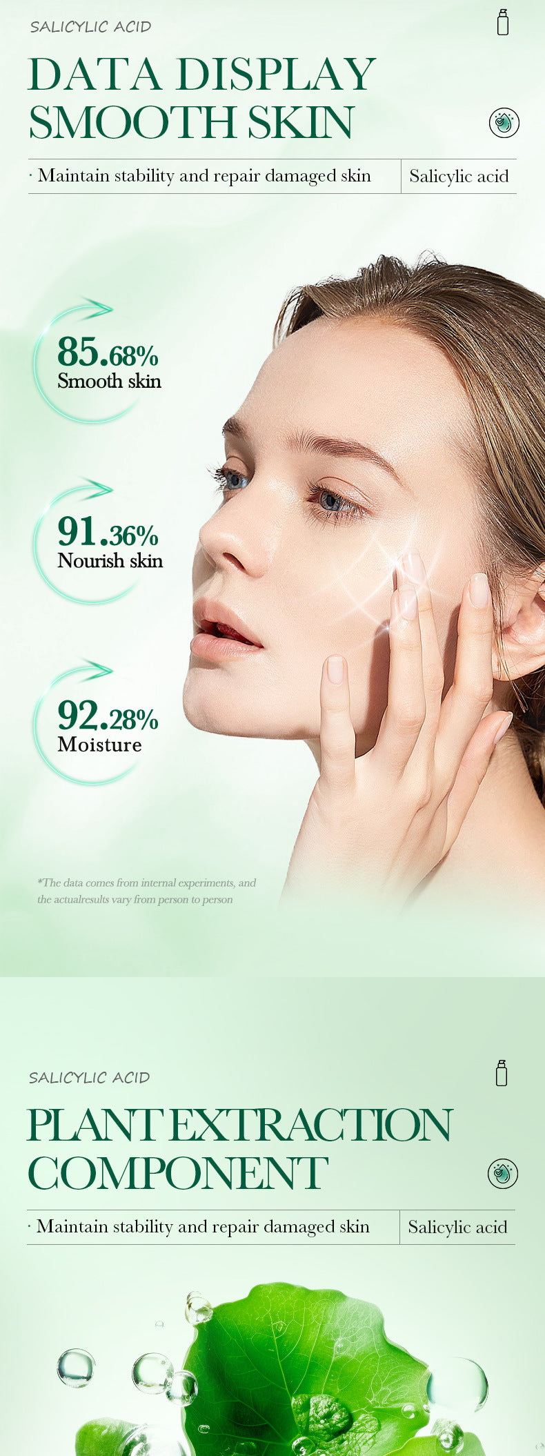 Full English Salicylic Acid Skincare Series SADOER Anti-acne Amino Acid Moisturizing and Hydrating Skin Care Products  Foreign Trade Approval