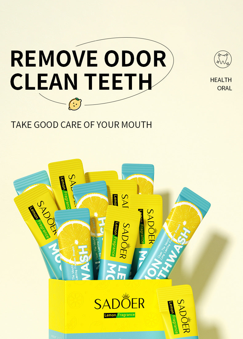 Full English Mouthwash Box Set SADOER Disposable Portable Oral Cleaning Care  Foreign Trade Wholesale