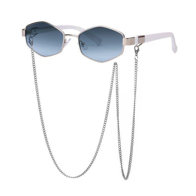 New Women's Sunglasses Fashion Chain Personality Round Frame Korean Style Sunglasses Wholesale Glasses sunglasses