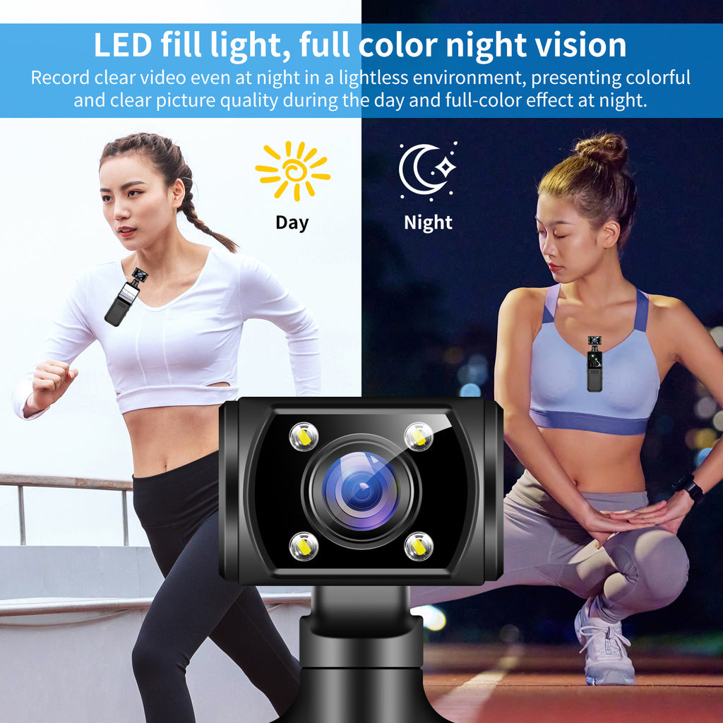 M12Handheld Pocket Camera Portable Body Camera with Clip Sports Camera Handheld Video Recorder Cycling Recorder