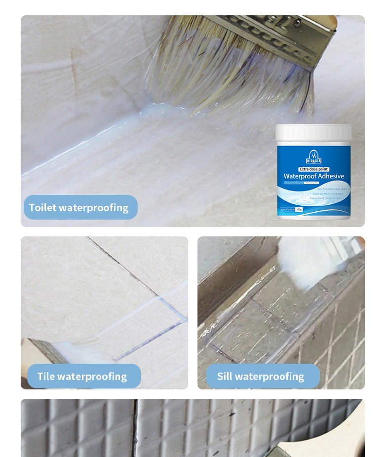 Transparent Waterproof Agent Bathroom Waterproof Coating No Tile Breaking Glue Acrylic Pure Acrylic Waterproof Glue Anti-Seepage