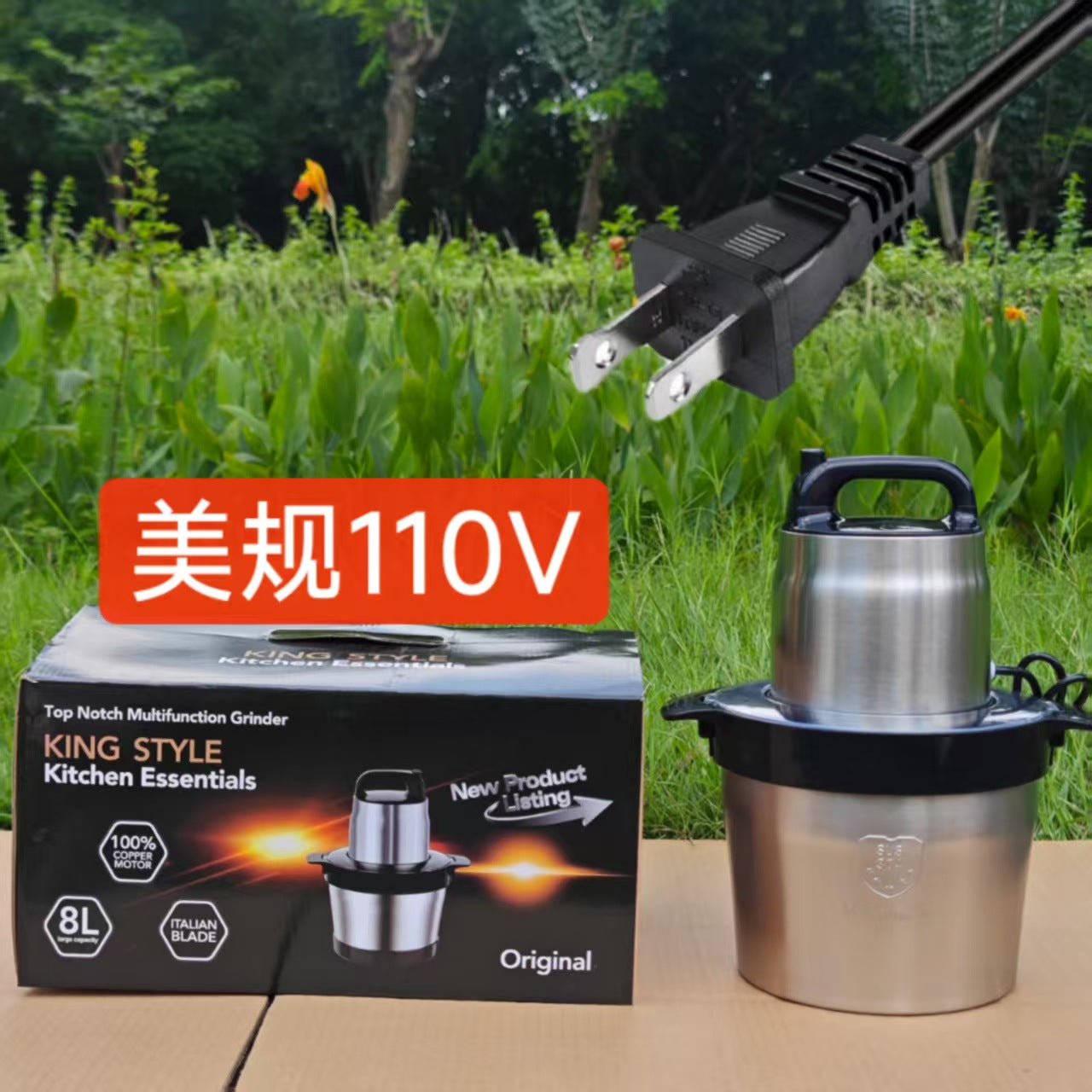 Fufumachine 6L Electric Meat Grinder Small Multi-Functional Meat Mincer Food Processor Blender Multi-Purpose