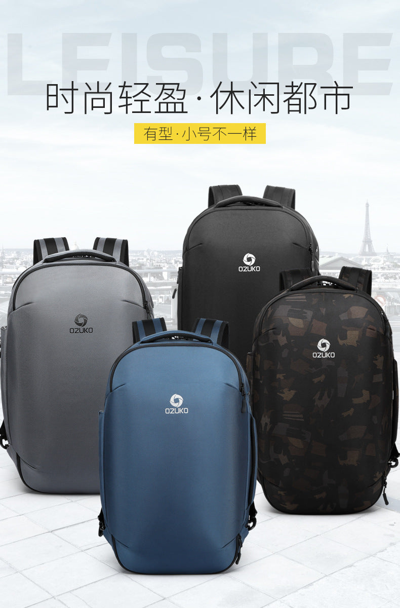 ozuko Business Backpack Men's Computer Backpack Large capacity simple trendy waterproof travel commuter bag