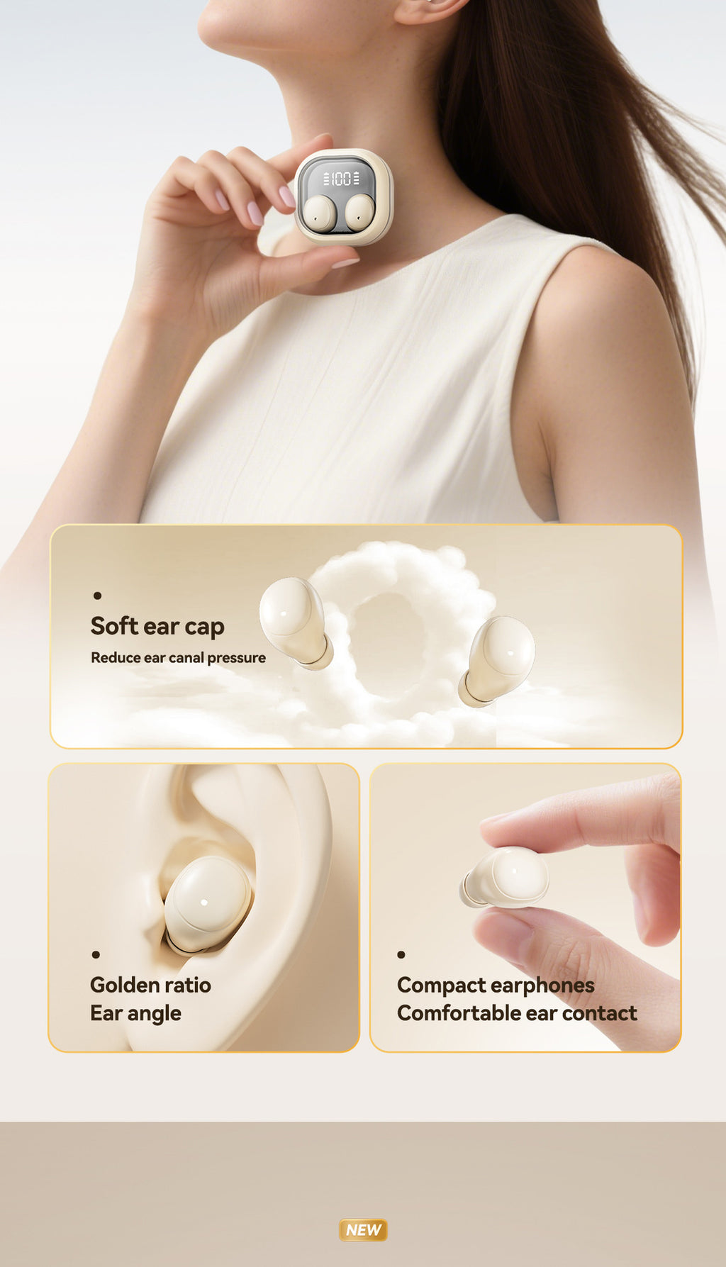 New M125In-Ear Sleep Bluetooth Headset Mini Compact Comfortable Ear-Fitting High-Quality Wireless Bluetooth Headset
