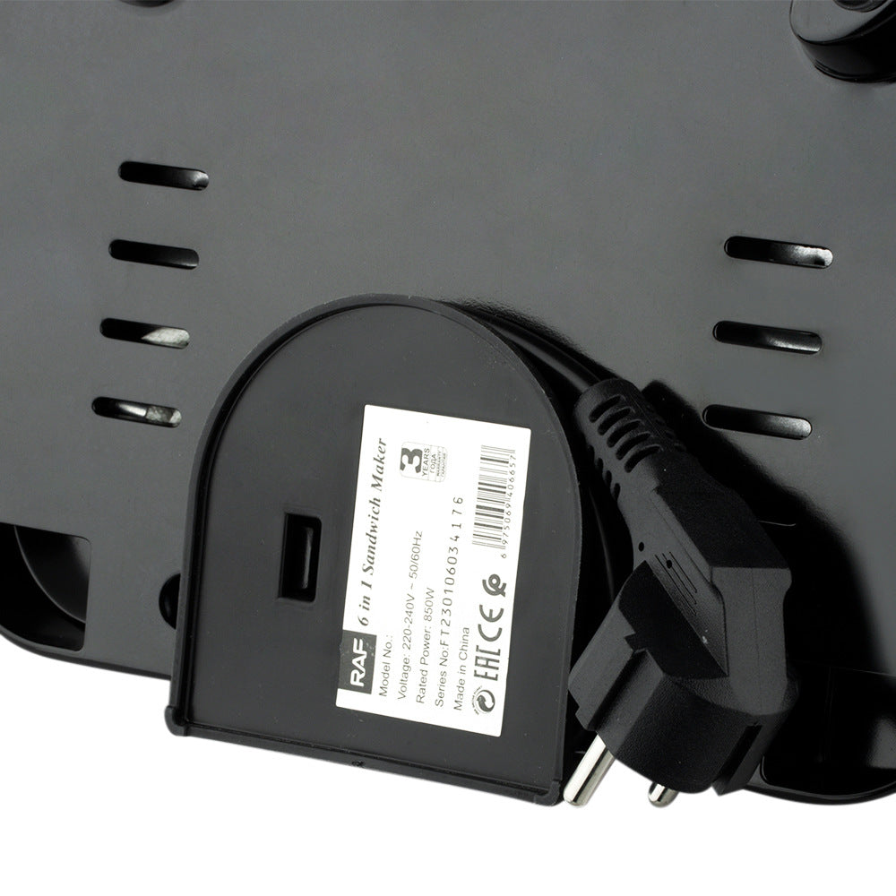 RAF European Standard 5-in-1 Sandwich Maker Breakfast Machine Double-Sided Heating Multifunctional Toaster Waffle Maker