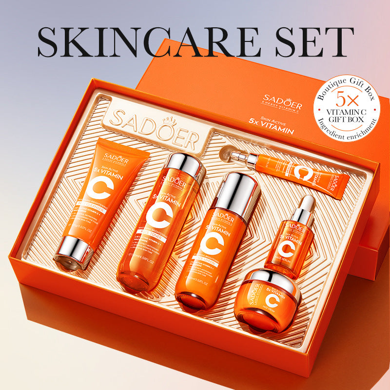 Five Dimensions in Full English C Skin care product set SADOER Whitening and brightening skin care six-piece set  foreign trade wholesale