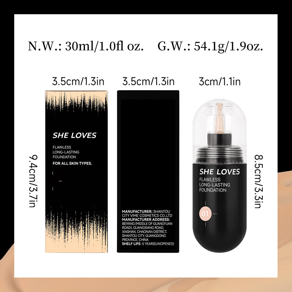 Exclusive Supply sheloves Liquid foundation Matte Hydrating Oil Control Concealer Long-lasting Non-cakey Foundation Base Makeup