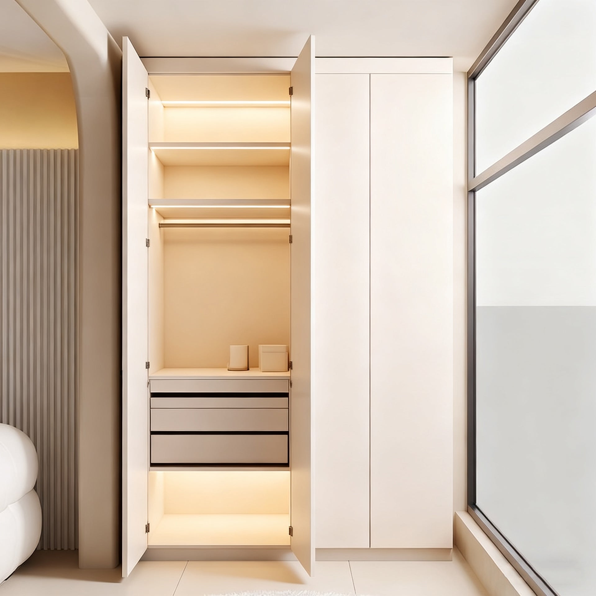 Whole House Custom Honeycomb Aluminum Balcony Storage Cabinet Waterproof Sunproof Aluminum Alloy Storage Integrated Cabinet Source Manufacturer