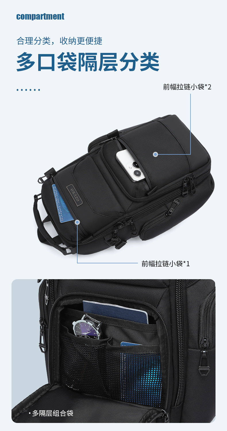 Trendy Men's Chest Bag Crossbody Bag Lightweight Multifunctional Waterproof Travel Portable Sling Bag Casual Men's Bag High-end Feel