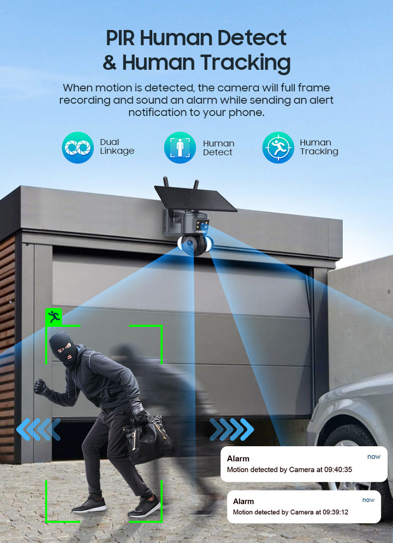 Exclusive Supply AOV Low Power Consumption All Day Recording Surveillance4G Hd600MP Solar-powered Gun Ball Linked Camera