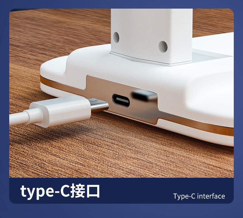 Multifunctional Eye Protection Desk Lamp Smart Touch Foldable Timer15Wireless Charging Office Dimmable Reading Business Desk Lamp