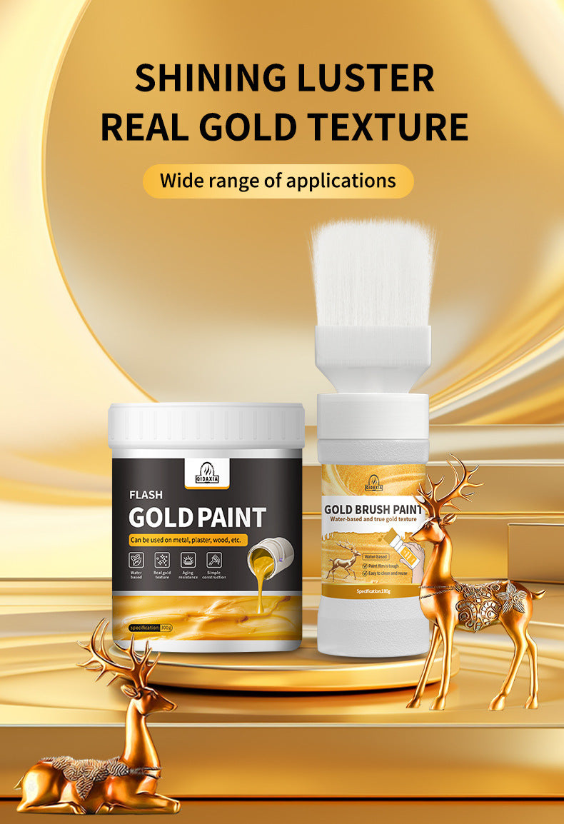 Water-based Gold Leaf Paint Gold Powder Paint gold Art Coating Gold Paint gold Oil Paint Exterior Wall Brand Gold Leaf Brush Paint