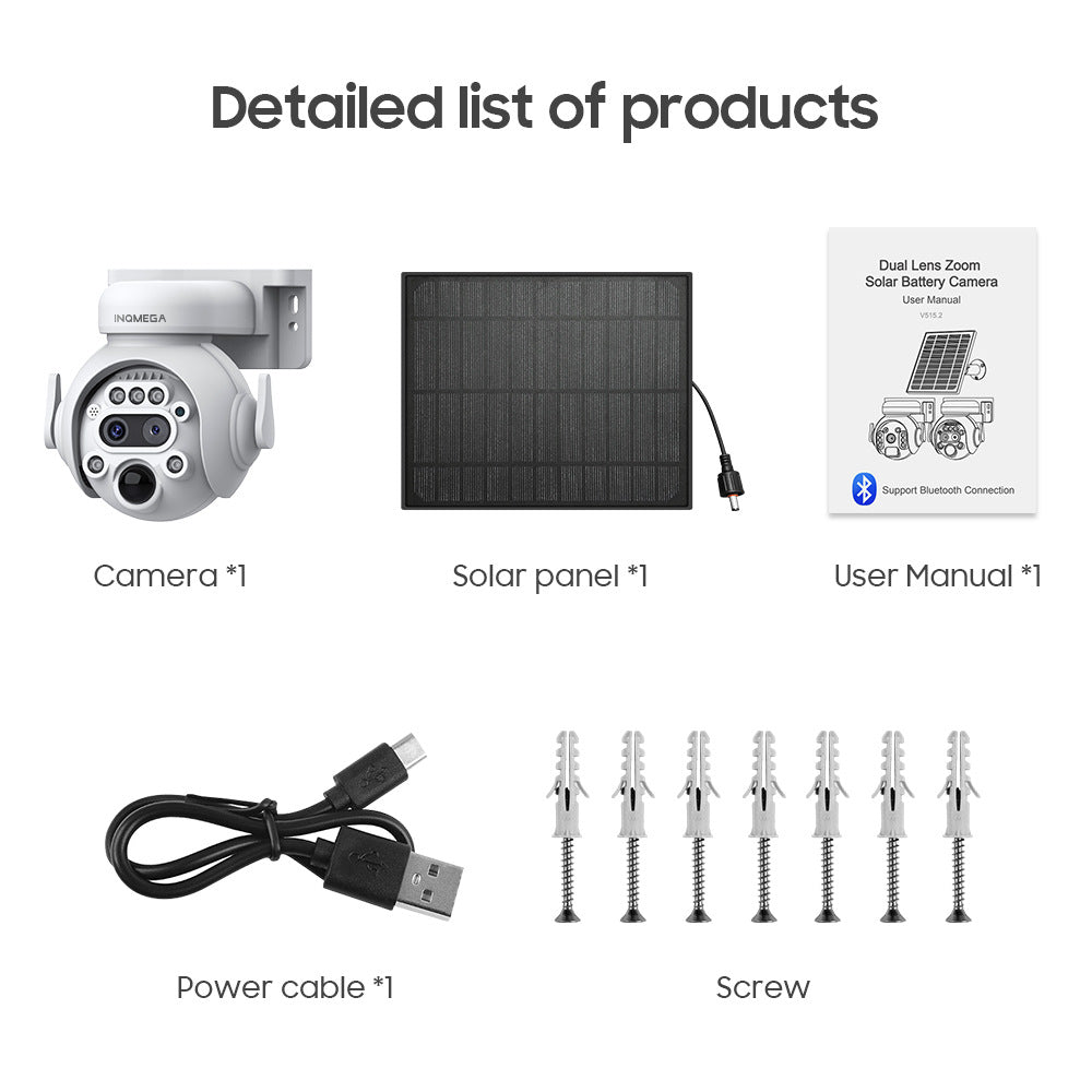 4G Solar Camera Camera6MP High Definition Full Color Camera122x Zoom Outdoor Surveillance Dome Camera