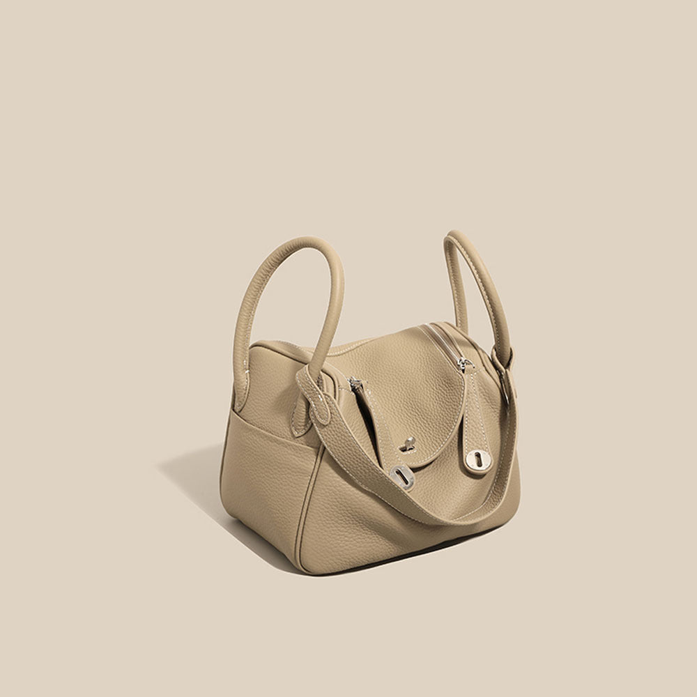 Doctor Genuine Leather Women's Bag2024Handheld Top Layer Cowhide Lychee Pattern Lindy Bag Single Shoulder Handbag Medicine Box Trendy