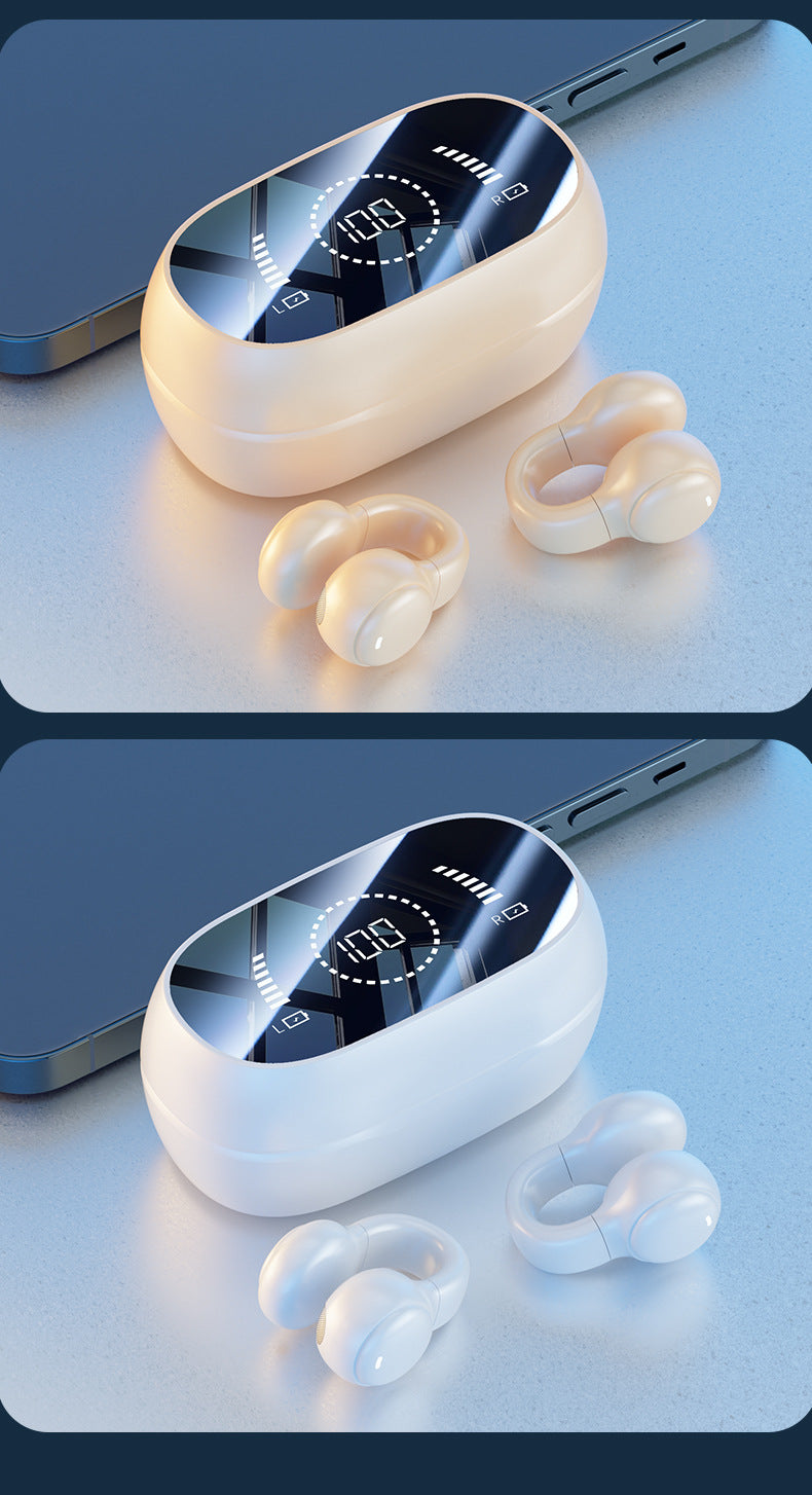 M47New Private Model Ear Clip Bone Conduction Bluetooth Earphones Non-In-Ear Sports Digital Display Long Battery Life Earphones