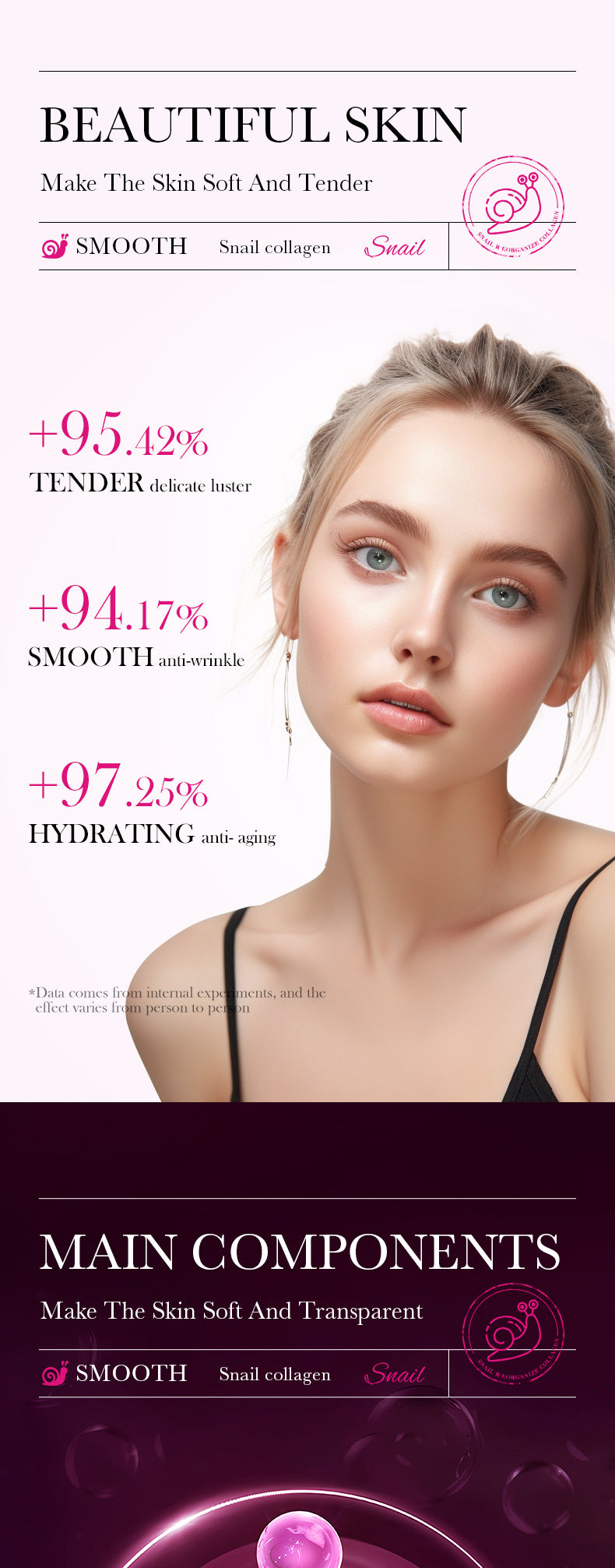 Full English Snail Face Mask25g SADOER Collagen Hydrating Moisturizing Tablets  Wholesale