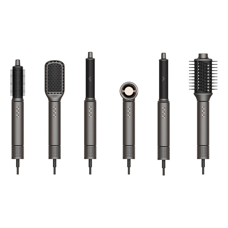 фенHigh-Speed Hair Dryer Hot Air Comb Set 6-in-1 Curling Iron Multi-Functional Hair Dryer Home Appliance