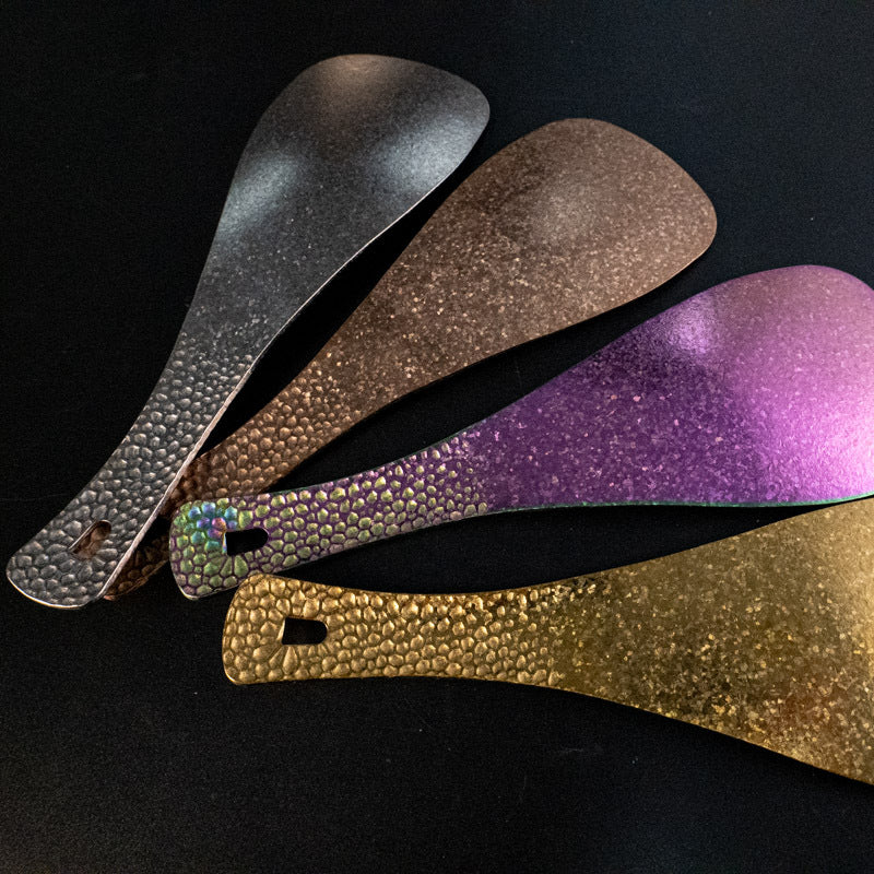High-end Pure Titanium Rice Spoon Luxury Mildew-proof Rice Shovel Antibacterial Rice Shovel Hammer Pattern Rice Serving Spoon Rice Spoon Kitchen