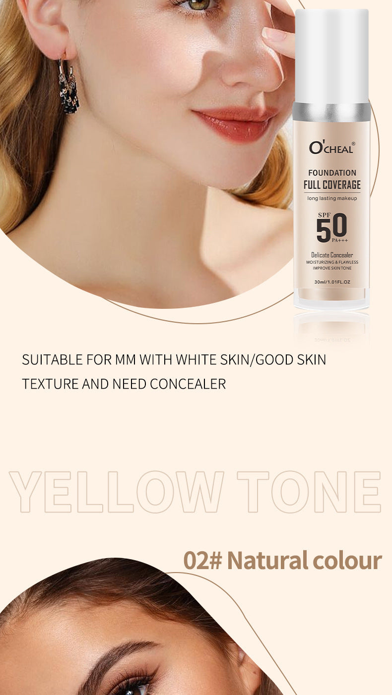Dropshipping Beauty Color-Changing Foundation30ml Concealer Yellow Black Skin Foundation Waterproof Sweat E-commerce