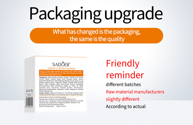 All English Vitamins C Soap SADOER Clean Bath Cleansing Essential Oil Handmade Soap  Foreign Trade Wholesale