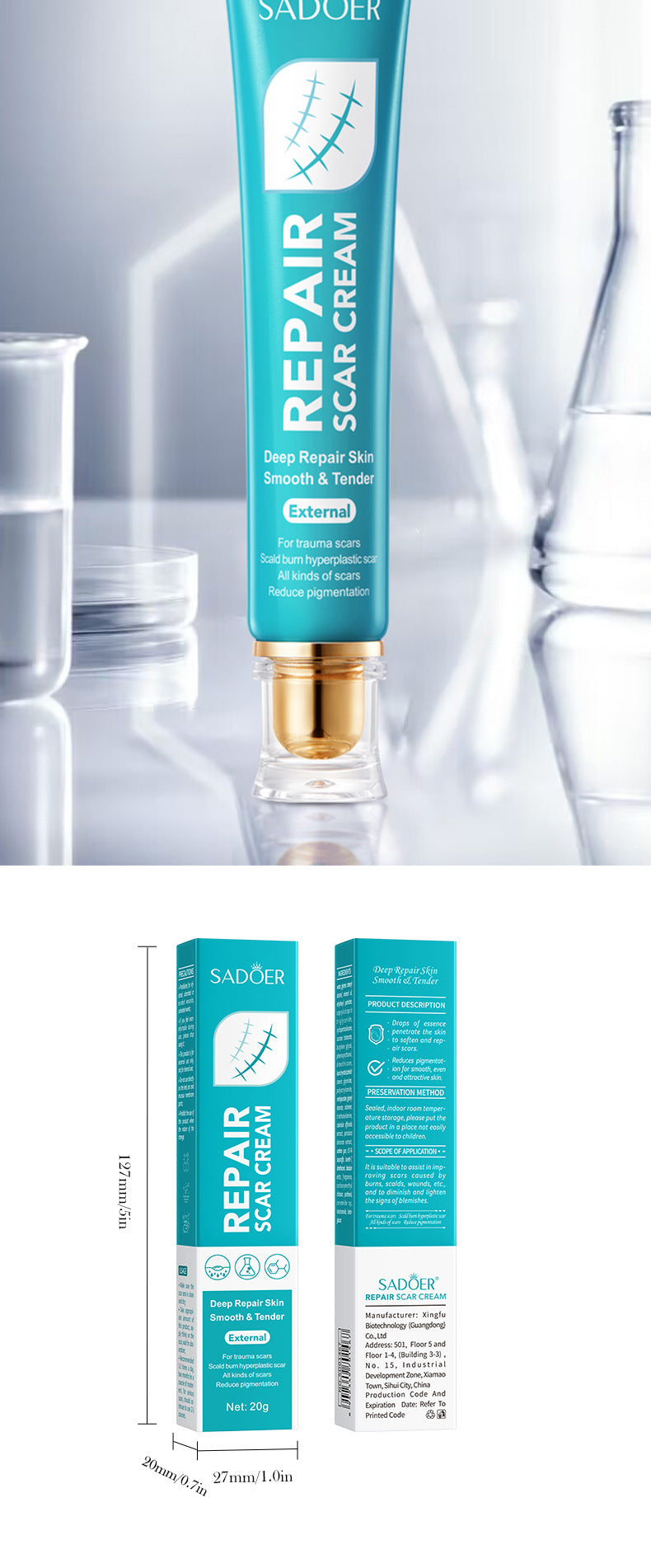 Full English Scar Serum SADOER Hydrating, moisturizing, rejuvenating, nourishing face cream  foreign trade wholesale