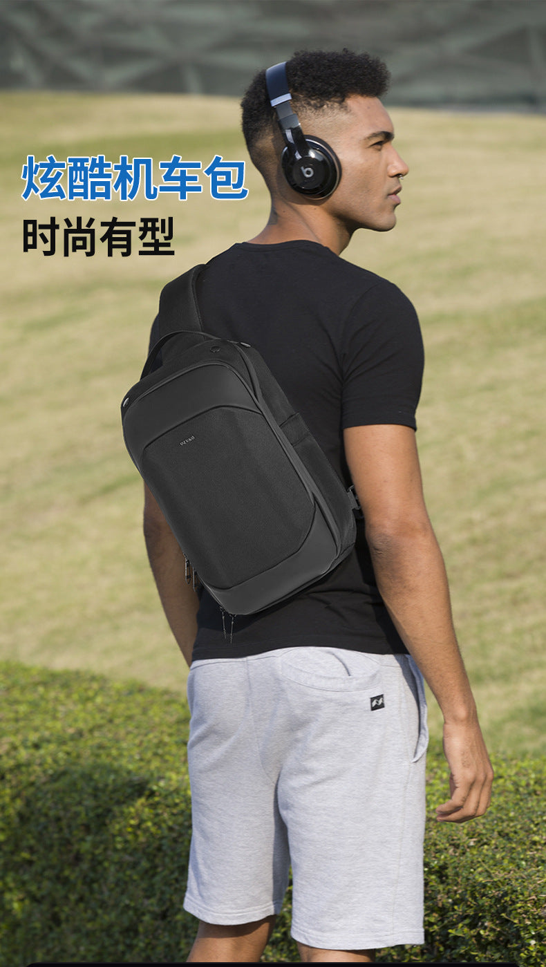 OZUKO Business Chest Bag Men's Large Capacity Waterproof Crossbody Bag High-end trendy brand simple commuter portable bag