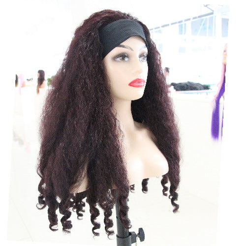 Africa Afro YAKI curly Ribbon Hair Band Curly Hair Chemical Fiber Wig