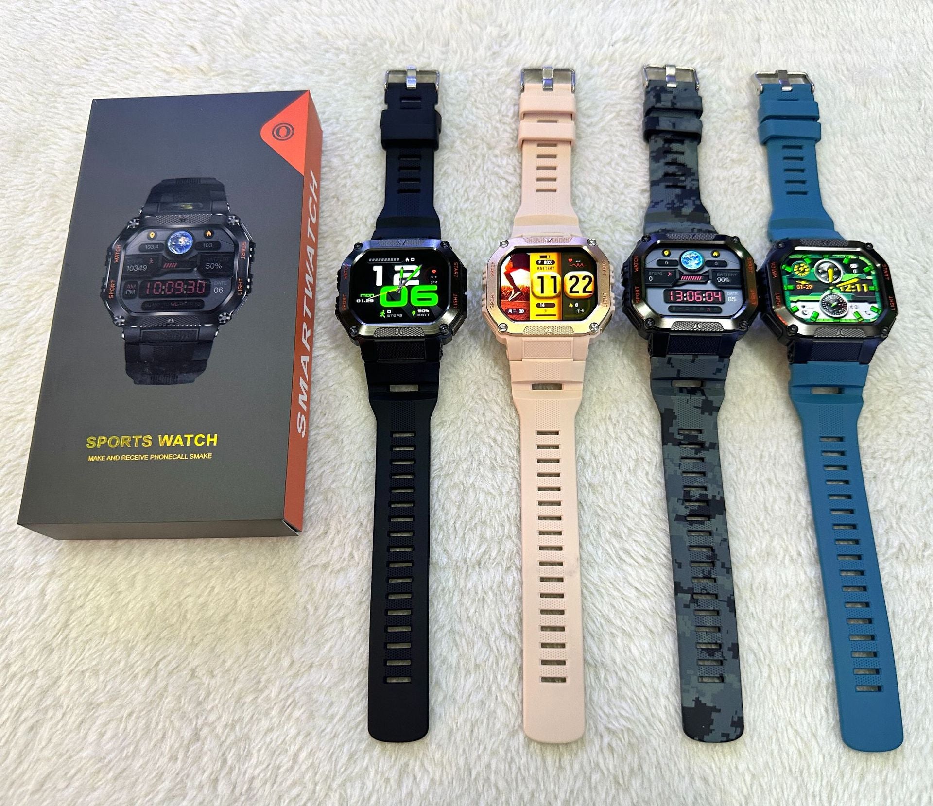 HT34Smart Watch Bluetooth Call True Heart Rate Step Sleep Monitoring3ATM Waterproof Outdoor Sports Three-Proof