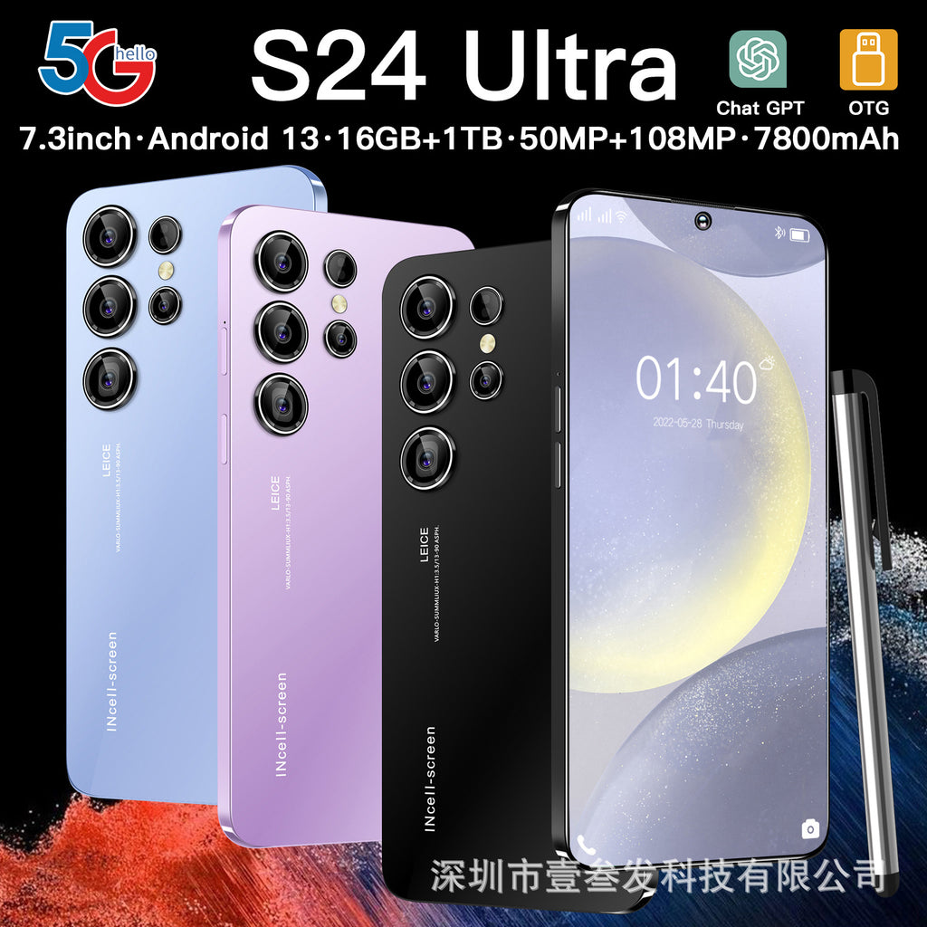 S24 Ultra Popular(3+64G) 7.3Inch4G All-in-One New Smartphone Factory