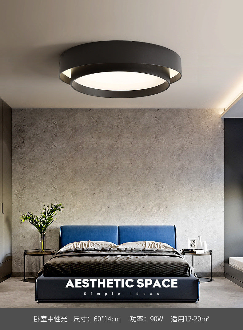 Nordic Bedroom Lamp Round Modern Simple Room Lamp Creative Living Room Lamp Home Elegant Iron Art led Ceiling Lamp