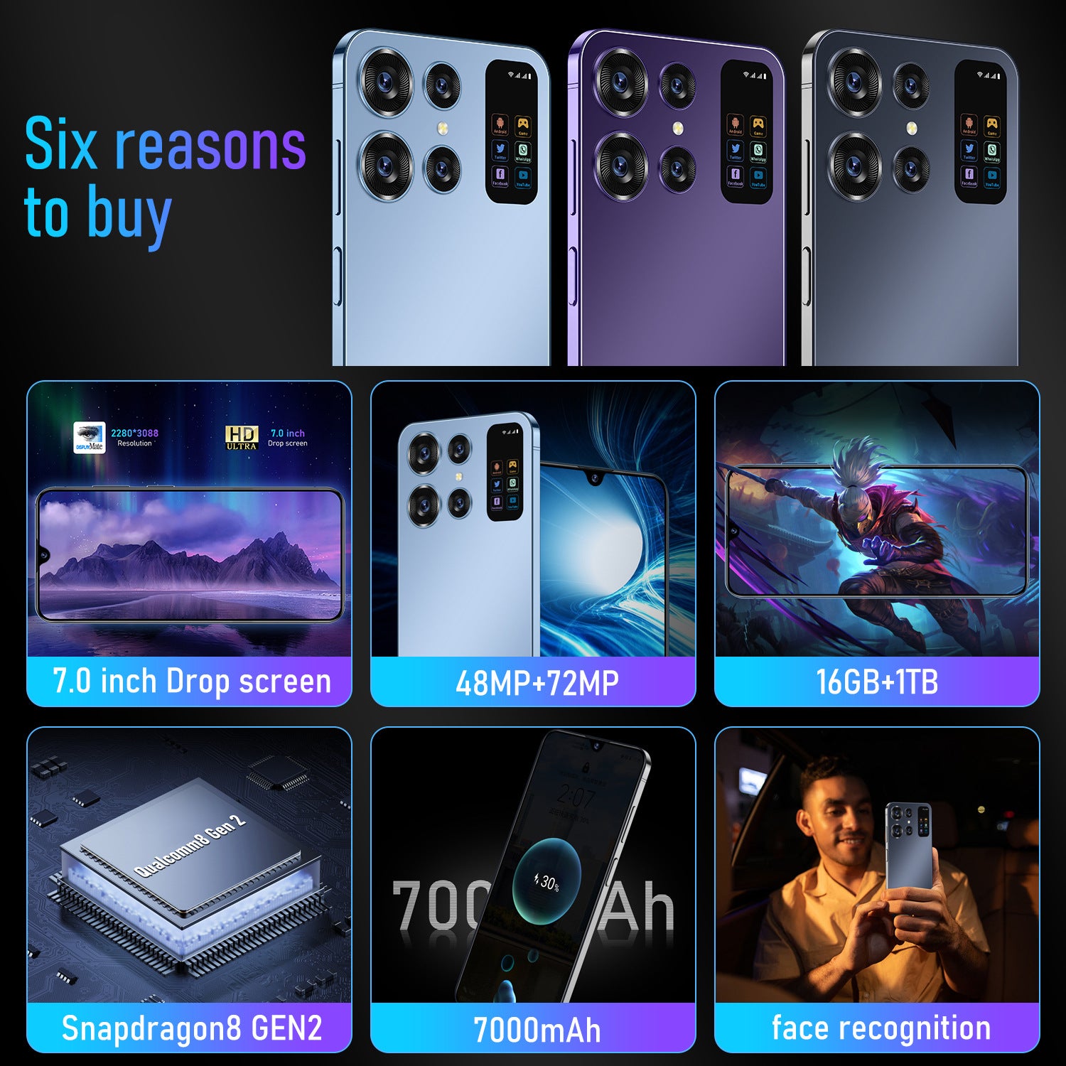 Hot-selling In-stock Mobile Phones S24 Ultra Smartphone16+1TB Mobile Phone Manufacturer Wholesale Direct Sales