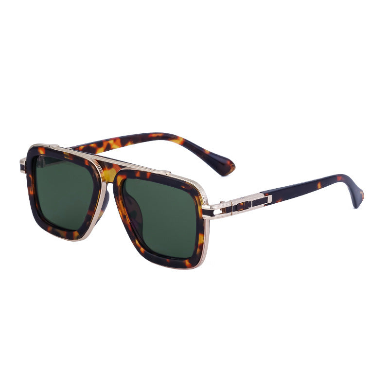 European and American Retro Square Frame Sunglasses for Men, Trendy European and American Punk Style, Internet Celebrity Same Style Sunglasses for Women ins Wind shades