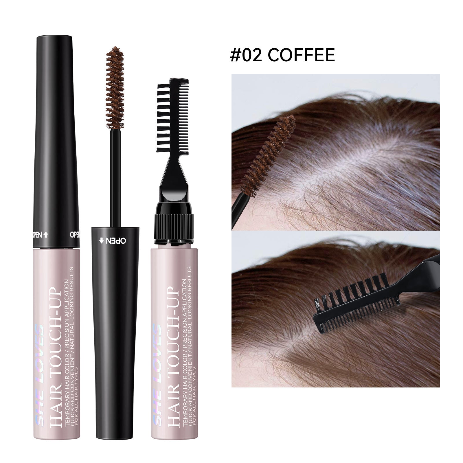 sheloves White Hair Color Stick Covers Gray Roots Non-Staining Waterproof Hair Stick