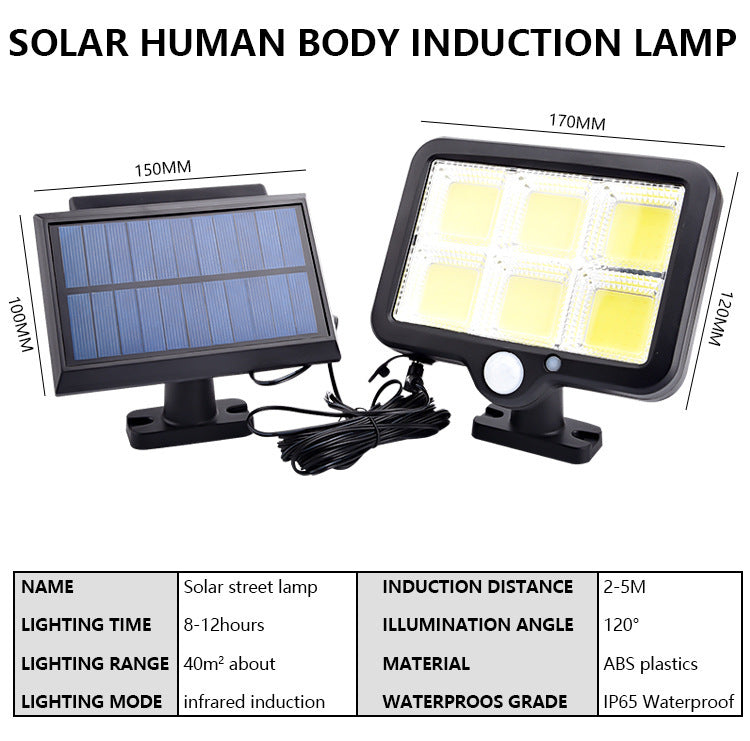 Outdoor Waterproof Ultra-Bright Solar Garden Light Split Body Sensor Light Wall Light Landscape Light Street Light Emergency Light
